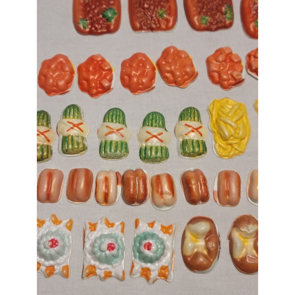 Vintage Celluloid Miniature Play Food Lot Toy Kitchen Cake Eclair 1940s 1950s